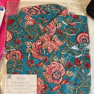 Floral Dress Shirt - Blue and Red